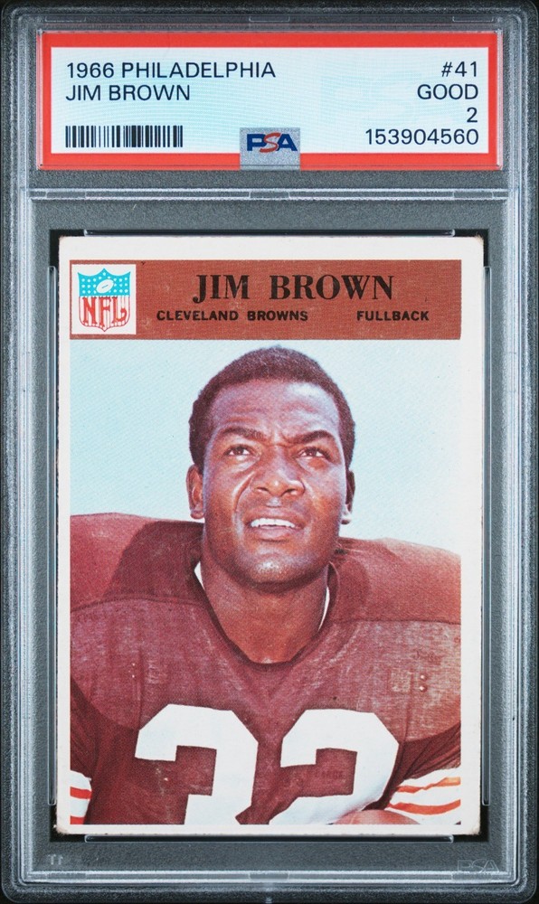 1966 Philadelphia - Jim Brown #41 Cleveland Browns Legend Graded Card PSA 2 Good