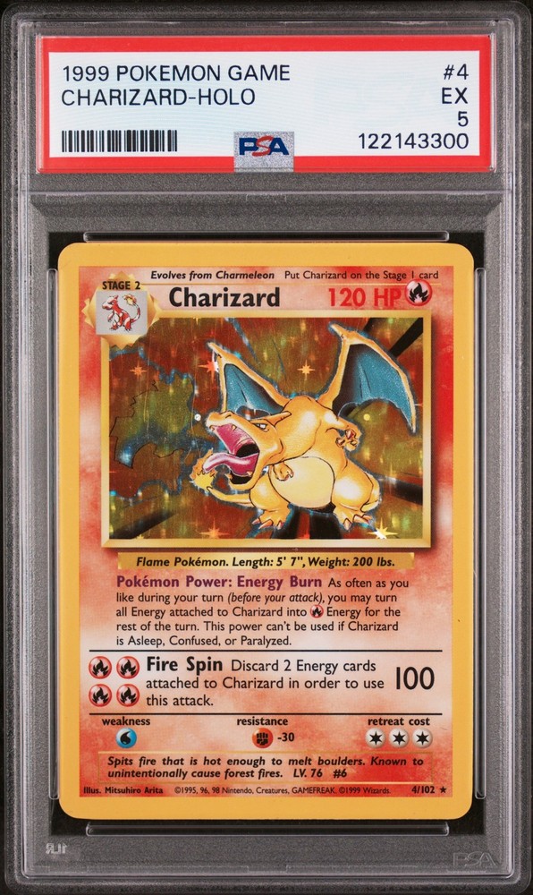 1999 Pokemon Unlimited 4 Charizard Holo PSA 5 122143300