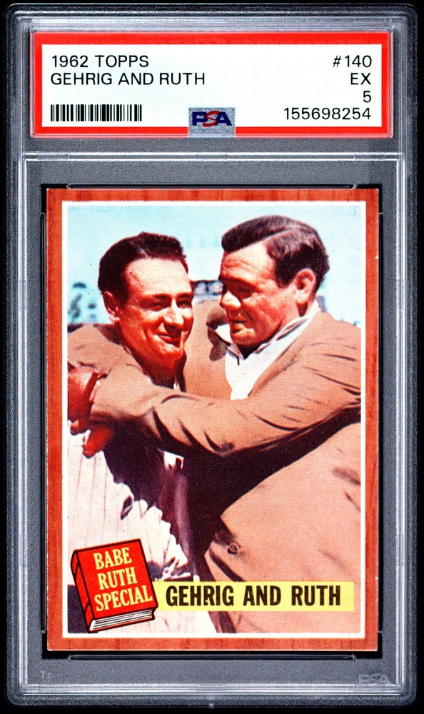 1962 Topps #140 Lou Gehrig and Babe Ruth PSA 5 155698254