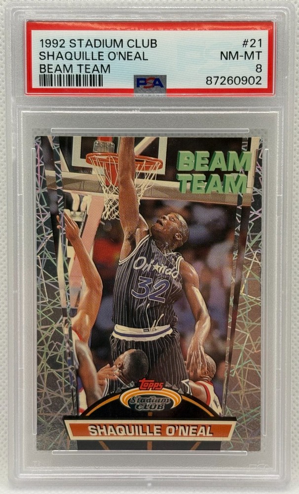 1992 Stadium Club Beam Team Insert SHAQUILLE O'NEAL #21 - PSA 8