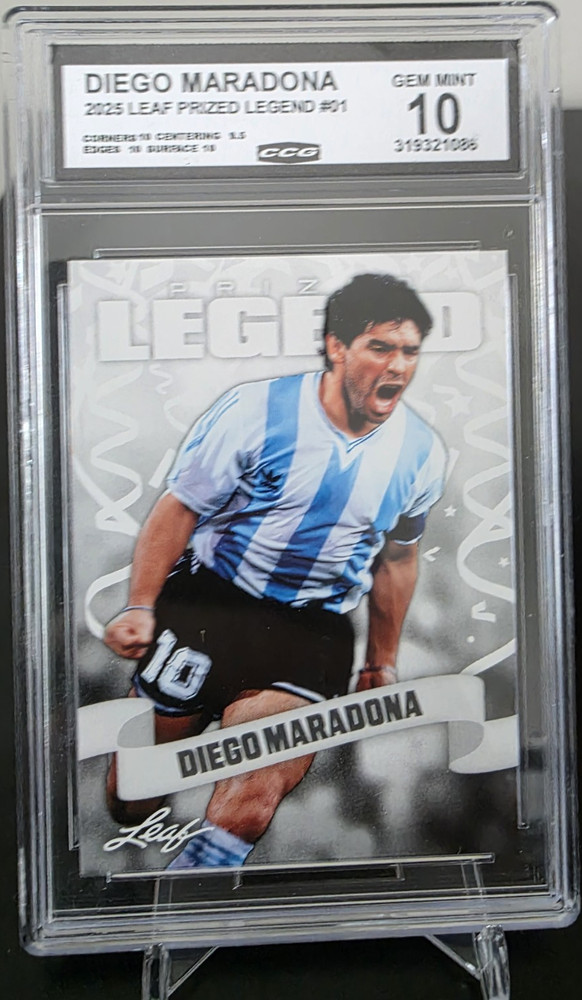 Leaf 2025 Prized Legend Diego Maradona #01 CCG 10 Graded Soccer Card