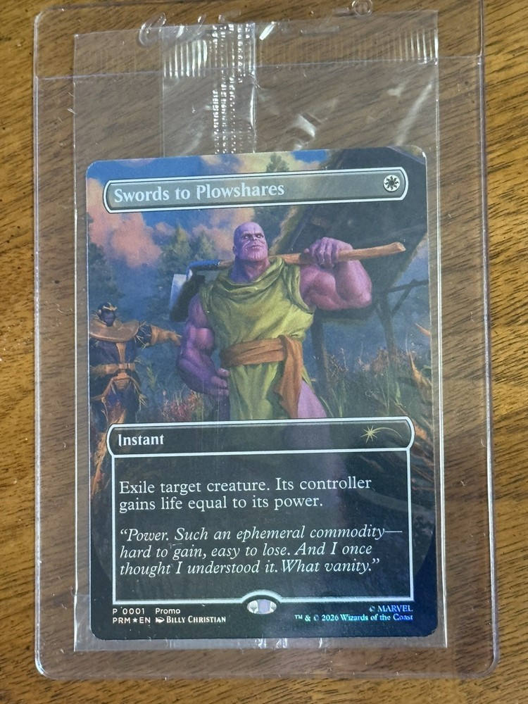 Thanos Magic the Gathering 2026 PSA Magazine Promo Swords to Plowshares SEALED