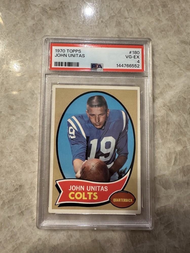 1970 Topps - Johnny Unitas #180 Colts NFL Football Card PSA 4 VG-EX Rare Slab