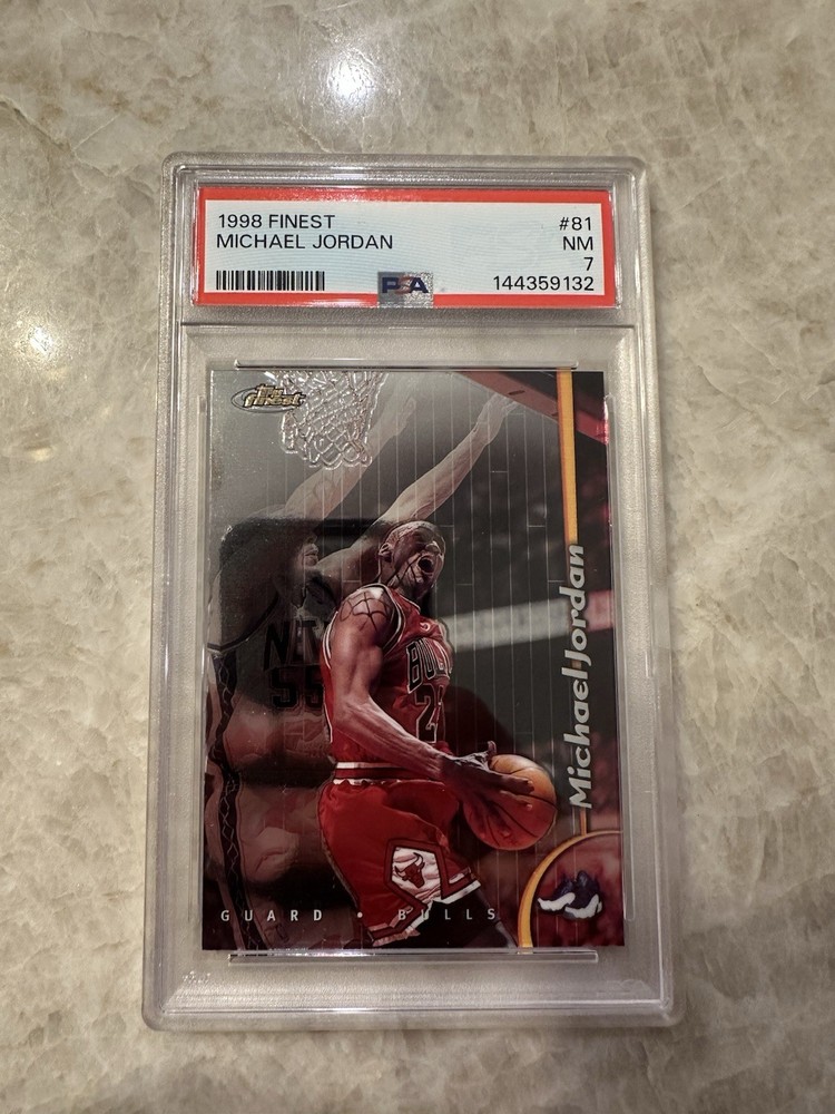 1998-99 Topps Finest - Michael Jordan #81 No-Protector PSA 7 NM Chicago Bulls