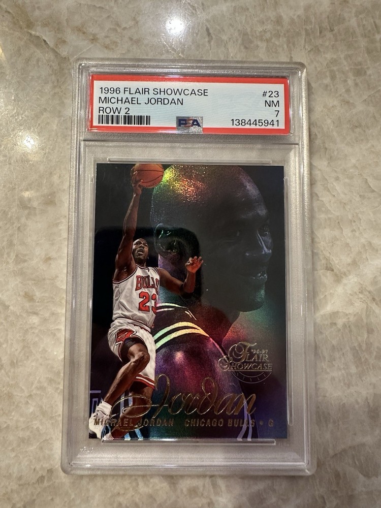 1996-97 Flair Showcase - Michael Jordan #23 Row 2 Chicago Bulls PSA 7 NM Card