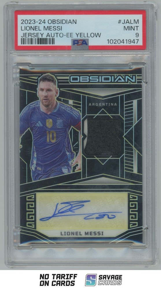 2023 Panini Obsidian Jersey Auto Electric Etch Yellow Lionel Messi PSA 9 /10
