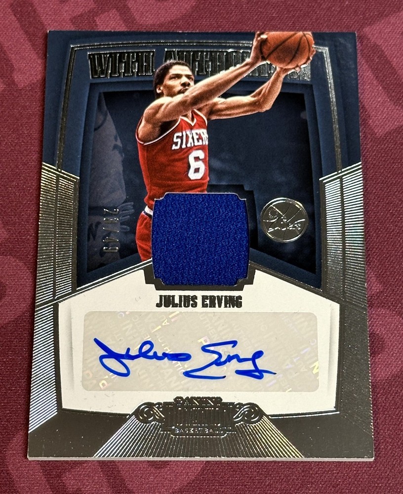 ‼️2018-19 Panini Dominion Julius Erving Auto Patch #23/49 Philadelphia 76ers