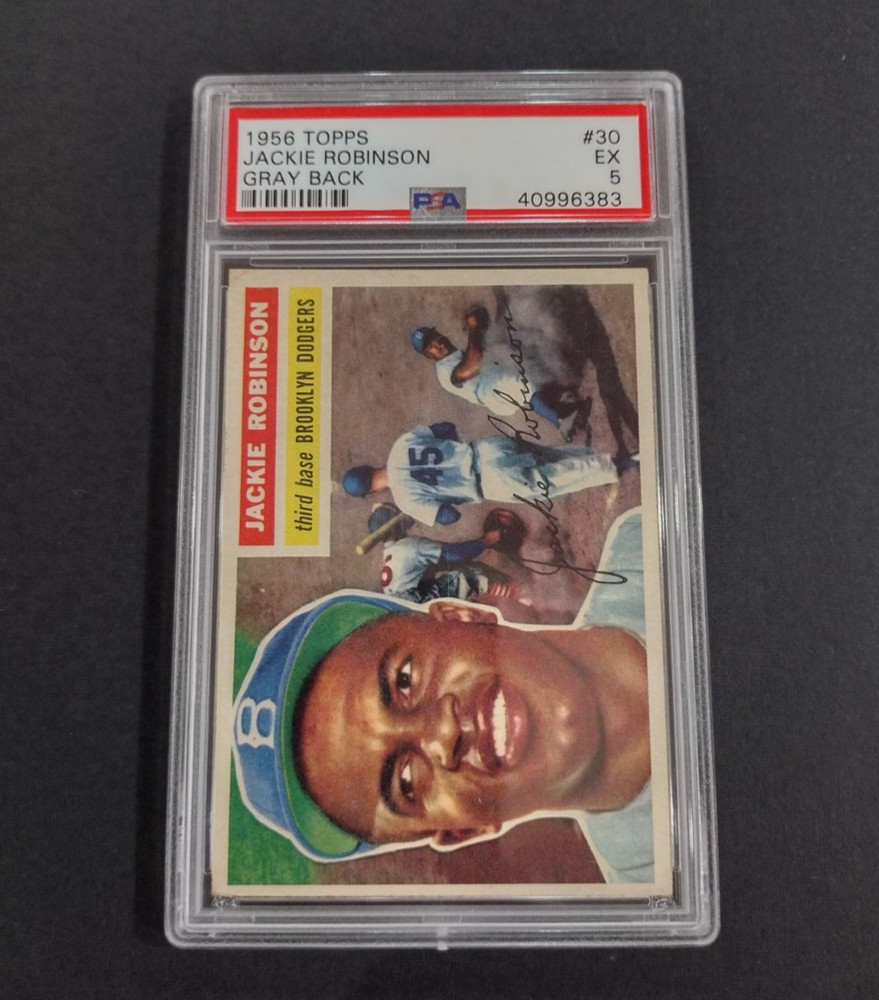 1956 TOPPS JACKIE ROBINSON (GRAY BACK)  #30  PSA 5  (NEW LABEL)