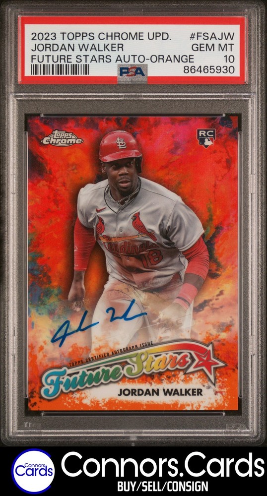 Jordan Walker Rookie Auto PSA 10 2023 Topps Chrome Future Stars Orange /25