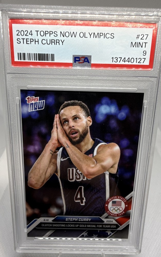 2024 Topps Now Olympic/Paralympic Games Stephen Curry /89838 Night- Night PSA