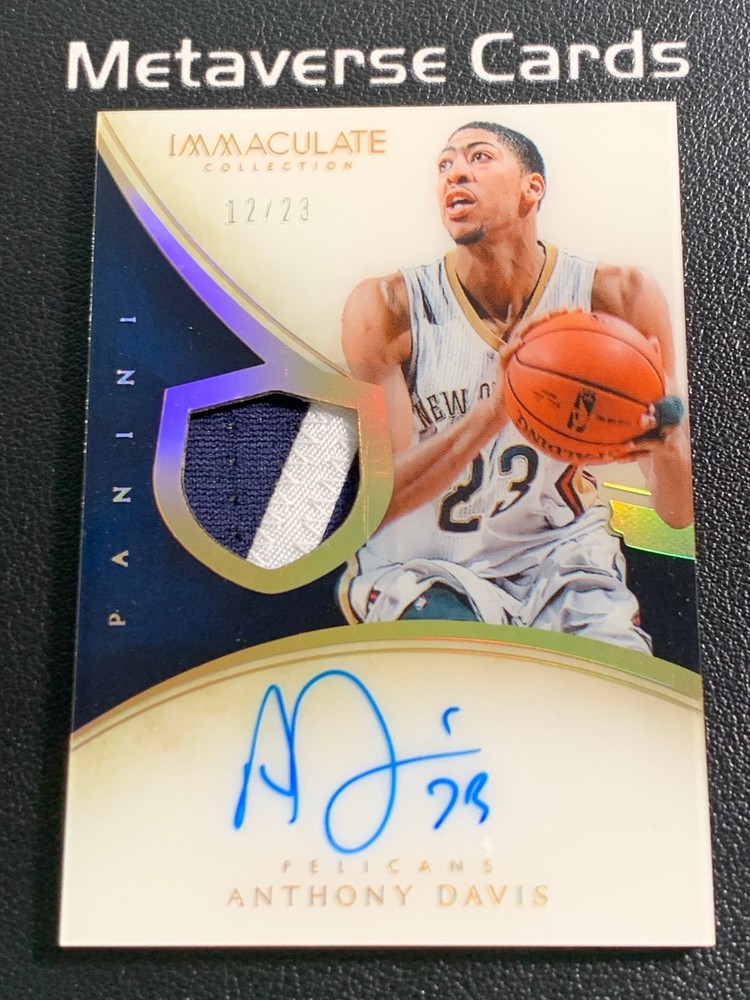 2013-14 Panini Immaculate Anthony Davis 12/23 Jersey Number Patch Auto NPA
