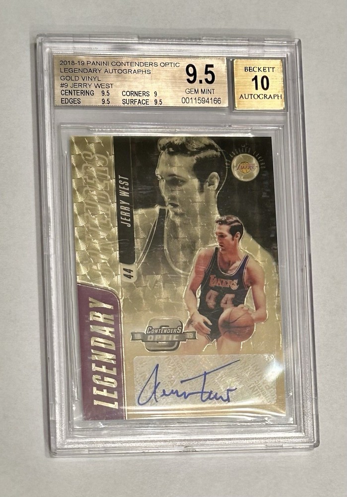 2018 Panini Contenders Optic Legendary Autos GOLD VINYL 1/1 JERRY WEST BGS 9.5