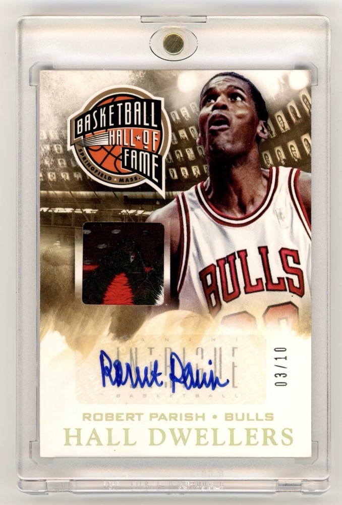 2013 Panini Intrigue Dwellers Robert Parish Game Used Logo Patch Prime Auto /10