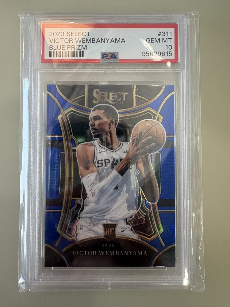 2023 NBA Panini Select Victor Wembanyama Blue Holo Prizm Rookie #311 RC PSA 10