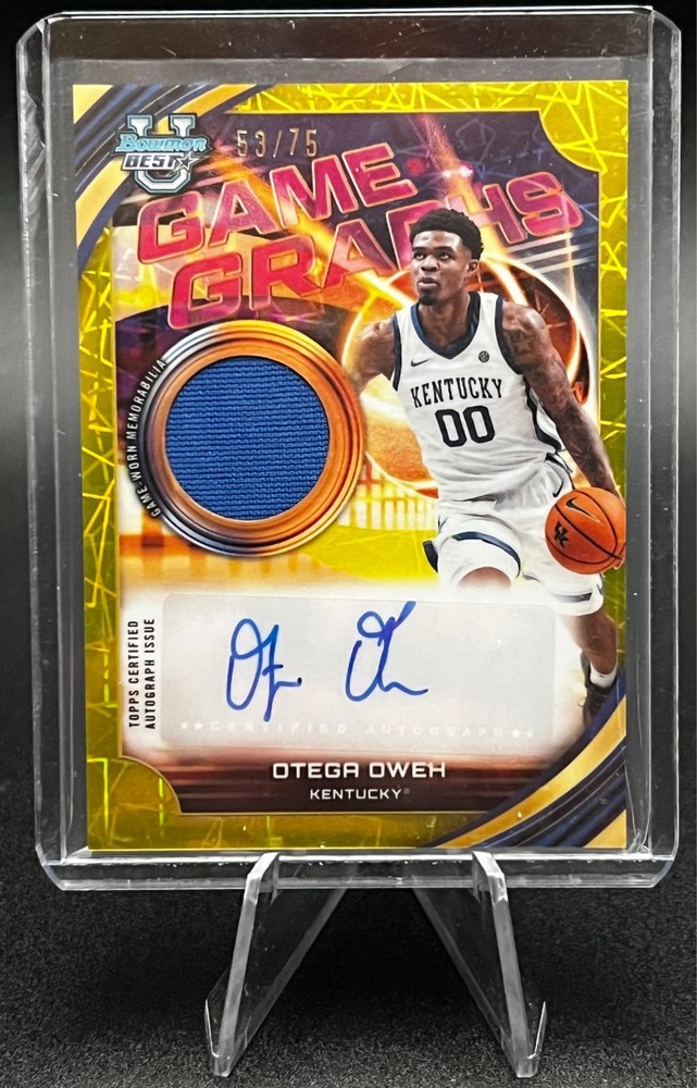 Otega Oweh 2025-26 Bowman’s Best Game Jersey Patch Auto /75 Kentucky #GG-OO