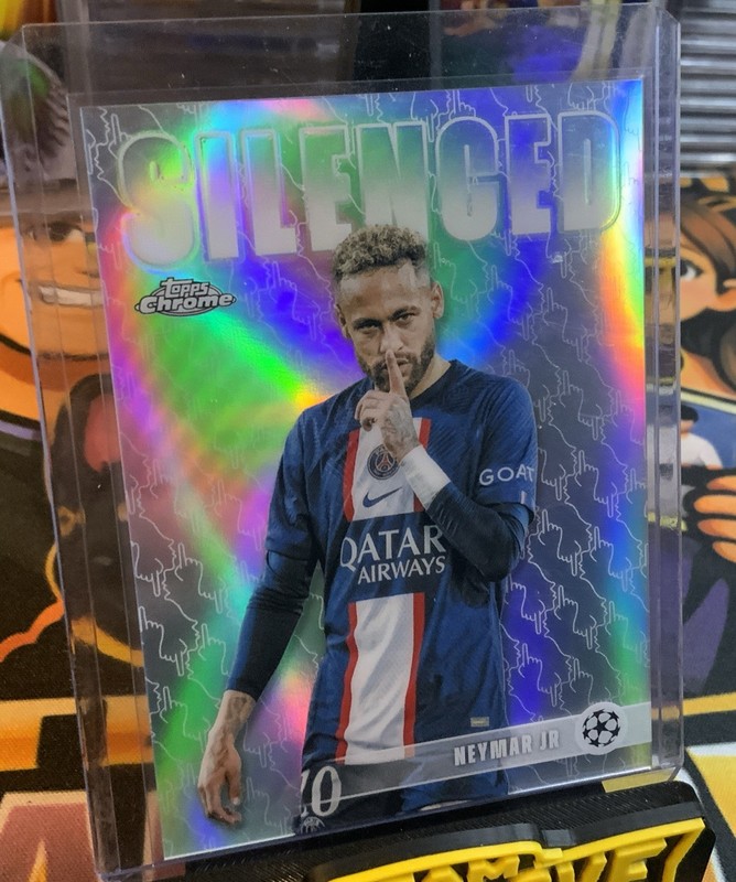 2025-26 Topps Chrome UCC #SHH-1 Neymar Jr. Silenced Refractor view 2