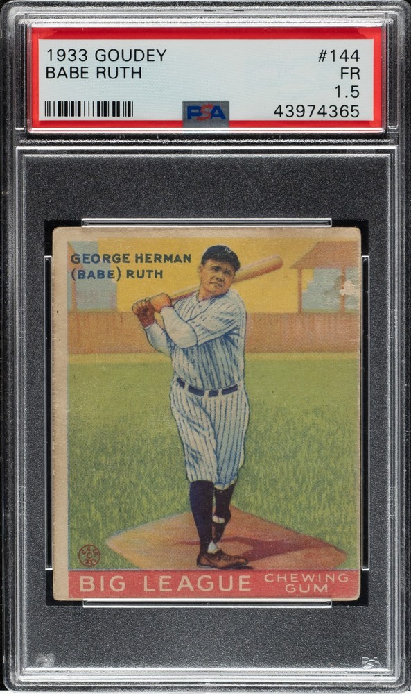 Babe Ruth 1933 Goudey #144 PSA 1.5 🐐📈💥