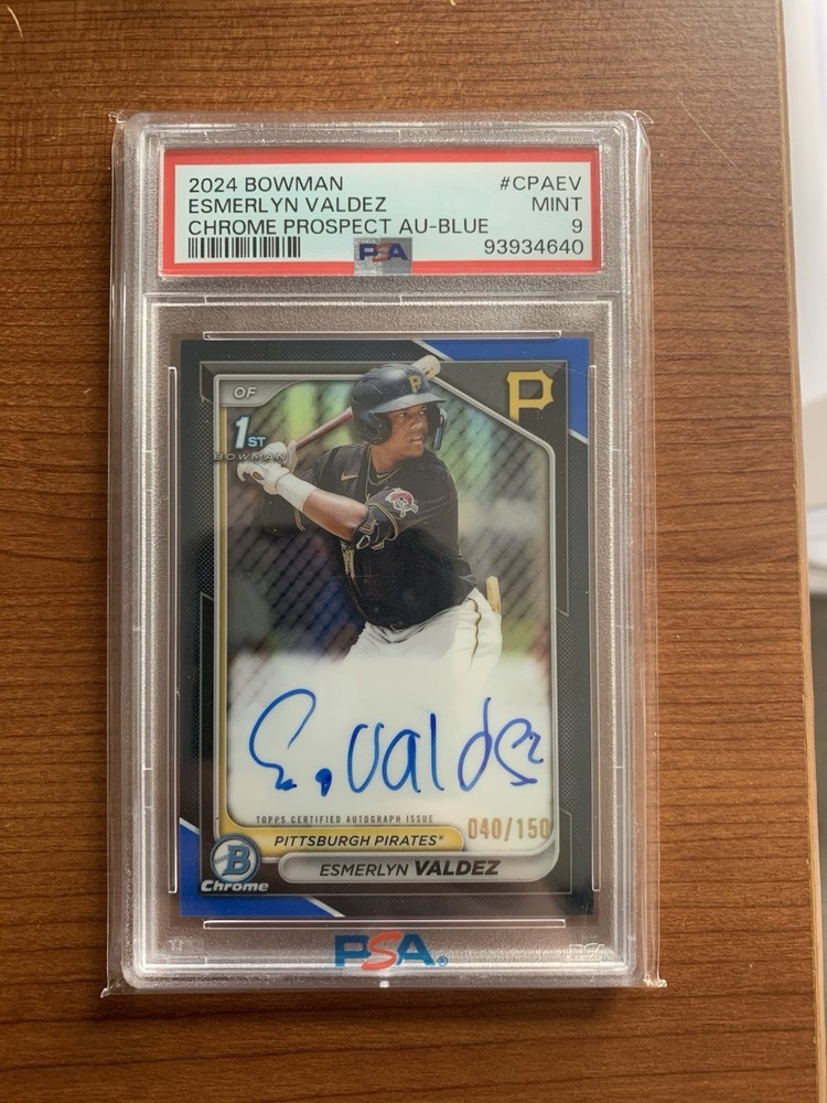 Esmerlyn Valdez 2024 Bowman Chrome Blue AUTO Autograph /150 Pirates