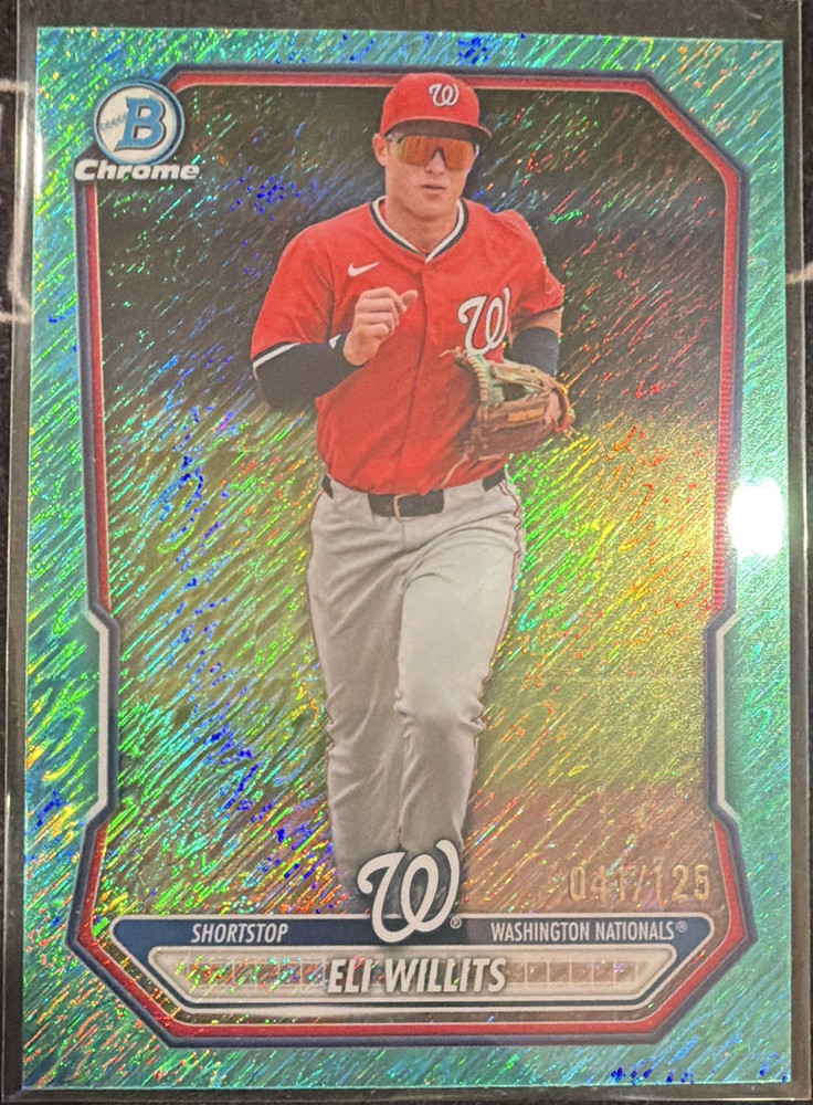 Bowman 2025 Bowman Chrome Serial Numbered Eli Willits BCP-95 Nationals Baseball