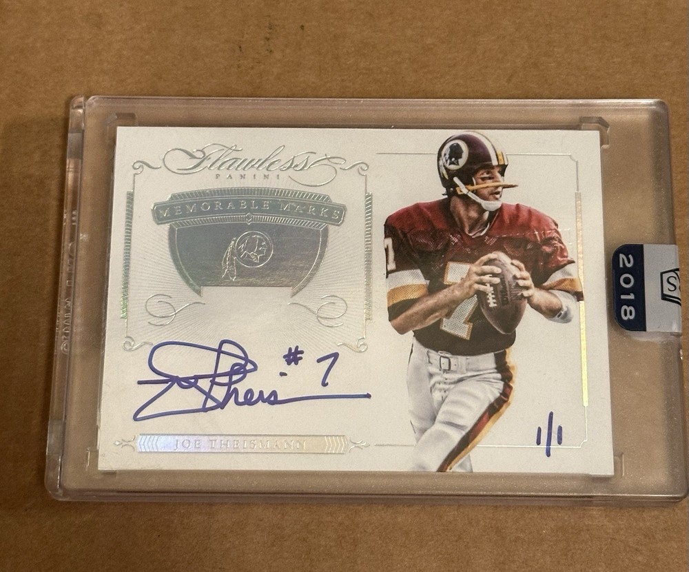 2015 Panini Flawless JOE THEISMANN  Auto 1/1 REDSKINS MM-JT