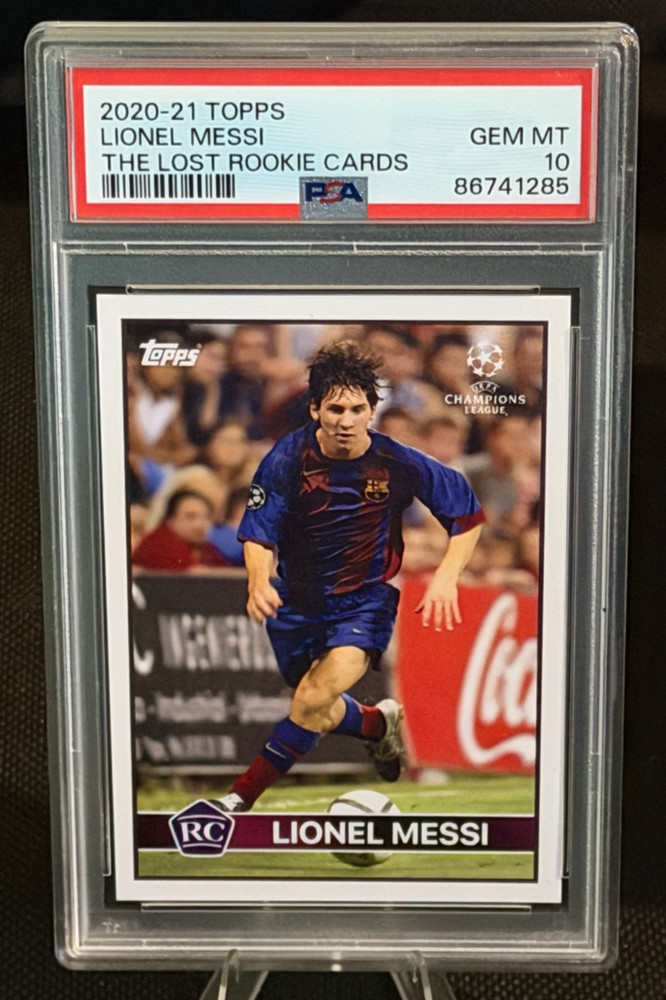 2020/21 Topps Lionel Messi FC Barcelona The Lost Rookie Cards PSA 10 GEM MT