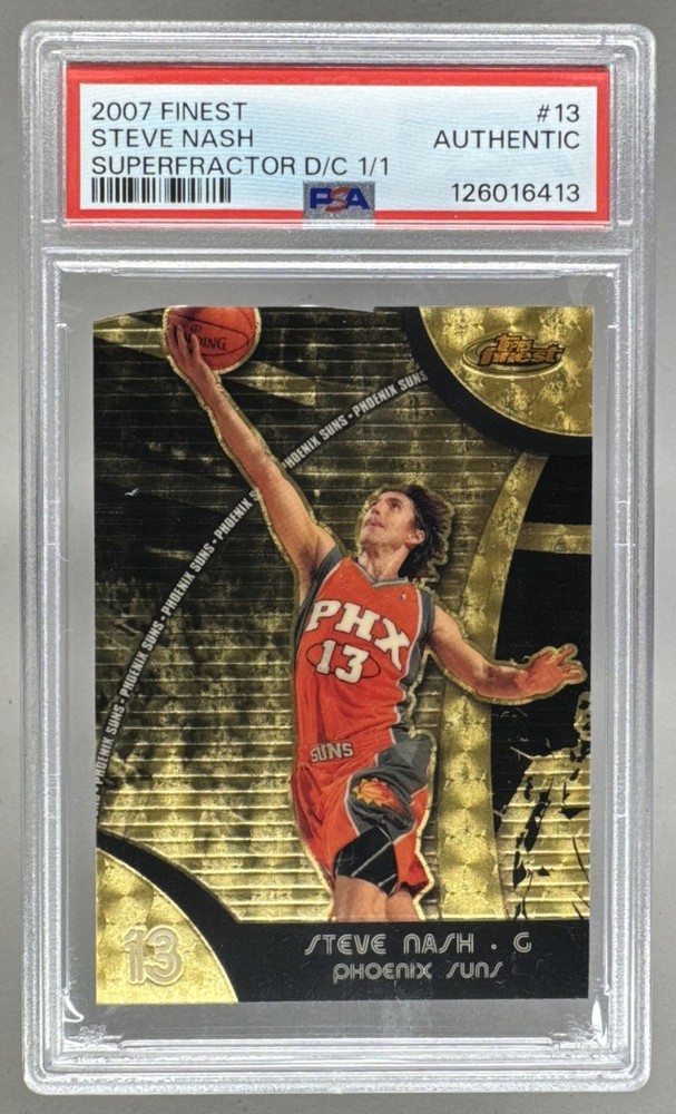 Steve Nash 2007 Topps Finest #13 SuperFractor Die Cut 1/1 PSA AUTH