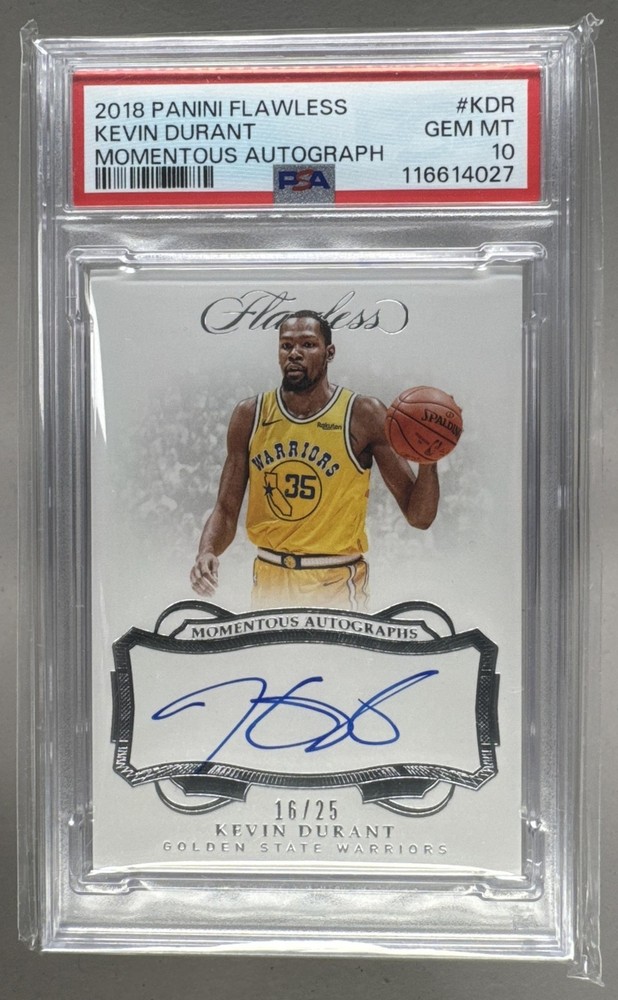 Kevin Durant 2018 Panini Flawless Momentous Auto 16/25 PSA 10 POP 1