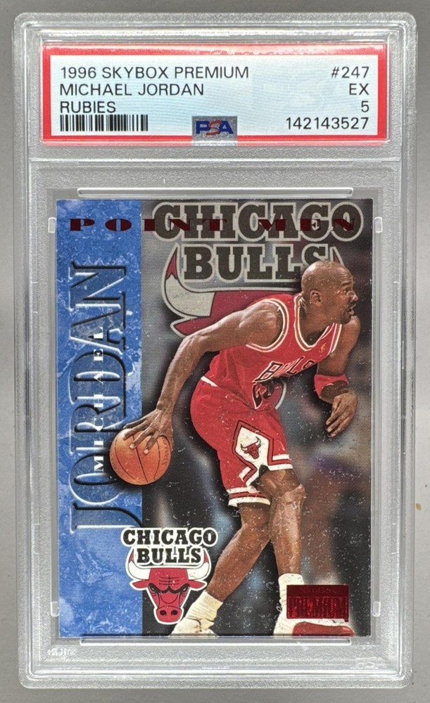 142143527 Michael Jordan 1996 Skybox Premium #247 Star Rubies PSA 5