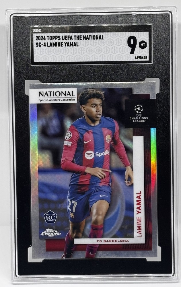 Lamine Yamal 2024 Topps Chrome UEFA National Convention Refractor RC #SC-4 SGC 9