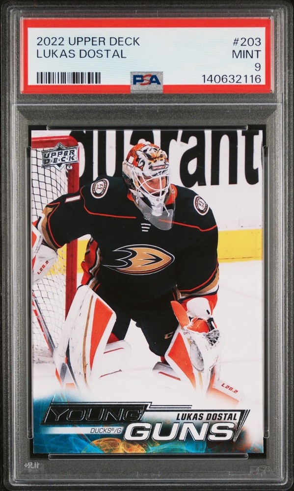 2022-23 Upper Deck Lukas Dostal #203 Young Guns Rookie PSA 9