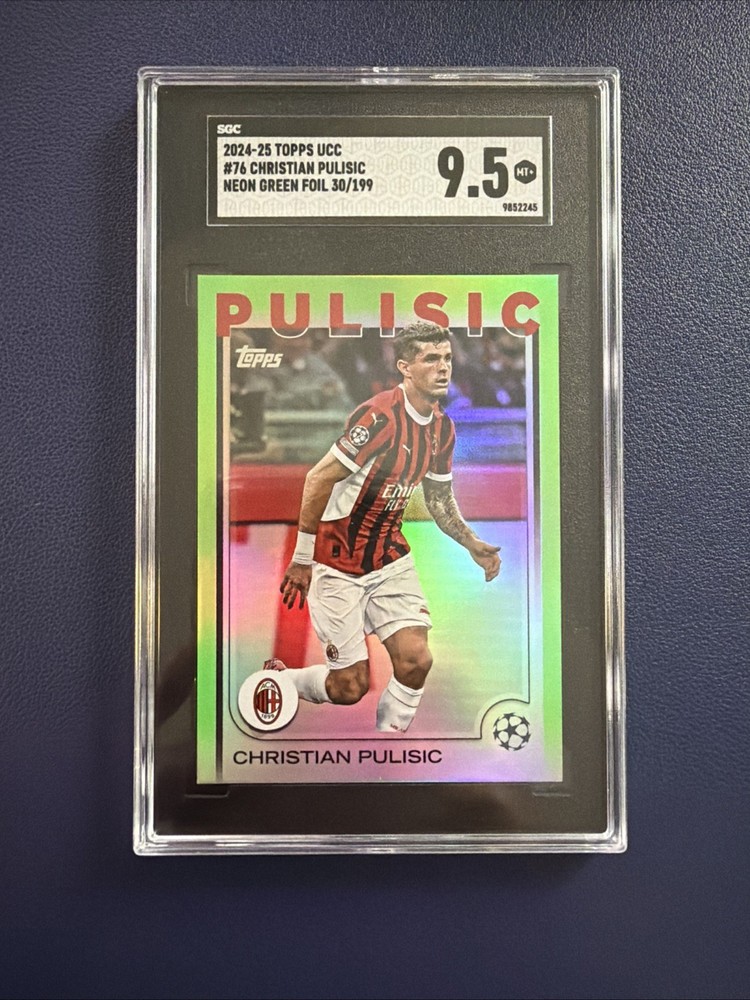 2024-25 Topps Chrome UCC #76 Christian Pulisic Neon Green /199 SGC 9.5 - USMNT