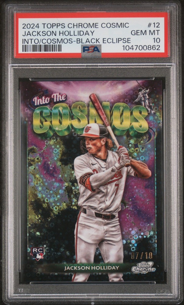 2024 Topps Chrome Jackson Holliday RC Into The Cosmos Black  7/10 PSA 10 POP 4!!