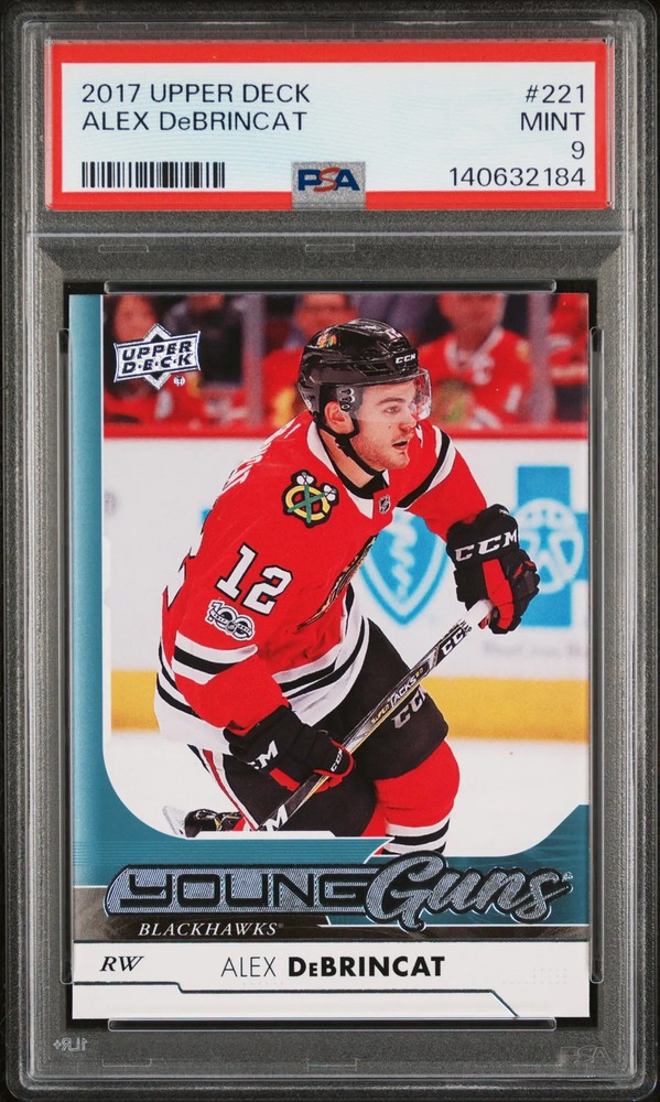 2017-18 Upper Deck Alex Debrincat #221 Young Guns Rookie PSA 9