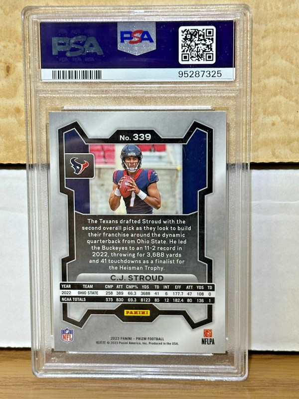 2023 PANINI PRIZM C.J. STROUD #339 ROOKIE CARD GEM MINT 10 PSA HOUSTON TEXANS view 2