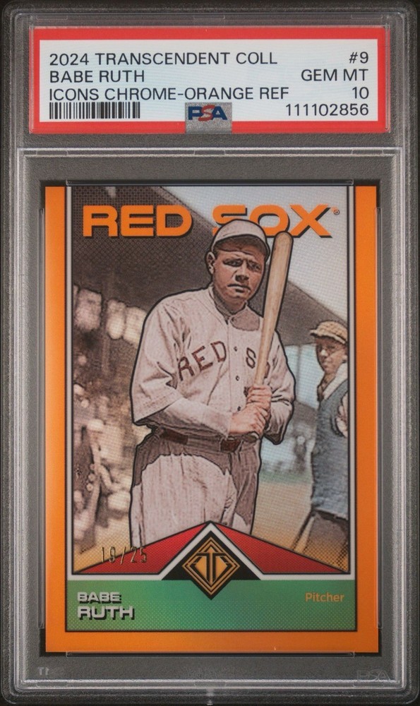 2024 Topps Transcendent Babe Ruth Orange Refractor #/25 PSA 10