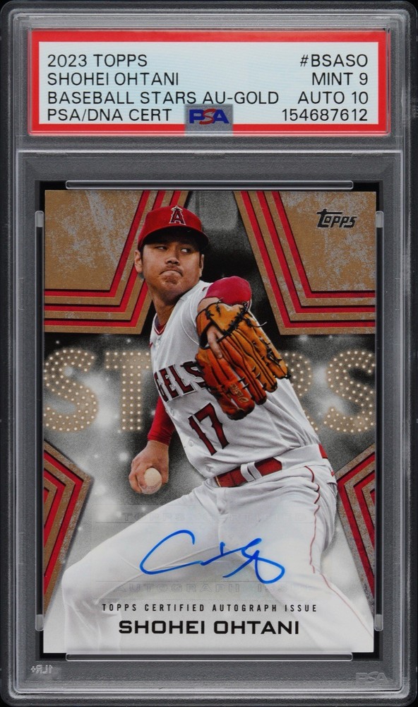 2023 Topps Baseball Stars GOLD Shohei Ohtani Auto PSA 9 24/50 #BSA-SO Angels C98