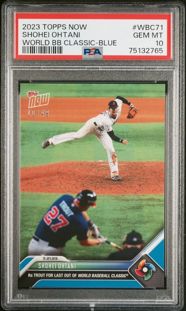 2023 Topps Now #WBC71 Shohei Ohtani World Series Classic Blue 10/49 PSA 10