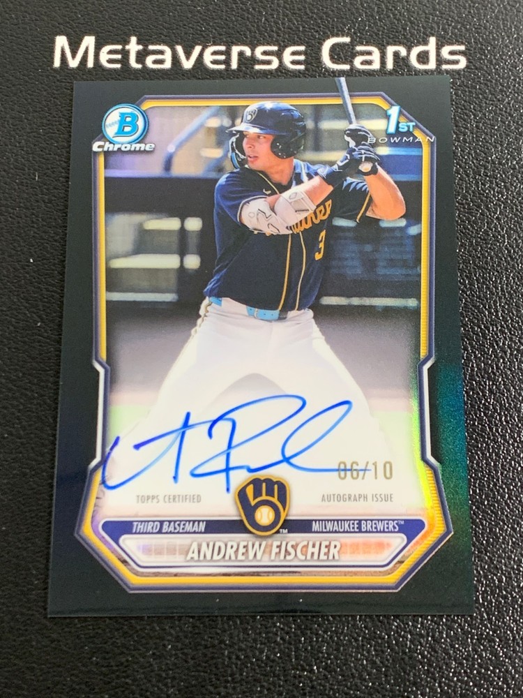 2026 Bowman Chrome Andrew Fischer 1st Auto 06/10 Black Refractor