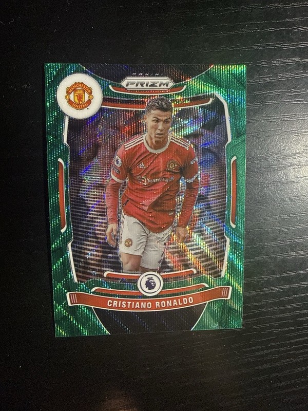 2021-22 Panini Prizm Premier League Cristiano Ronaldo #283 Green Wave Prizm view 2