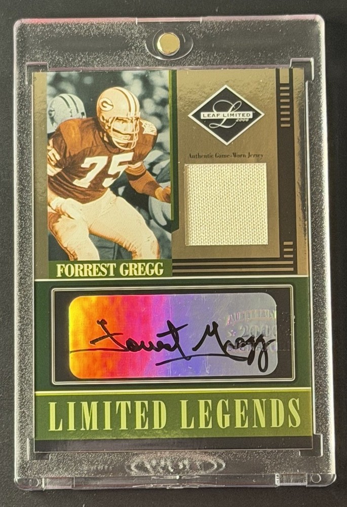 2006 Donruss Leaf Limited Legends Forrest Gregg Game Used Jersey Auto /50 HOF