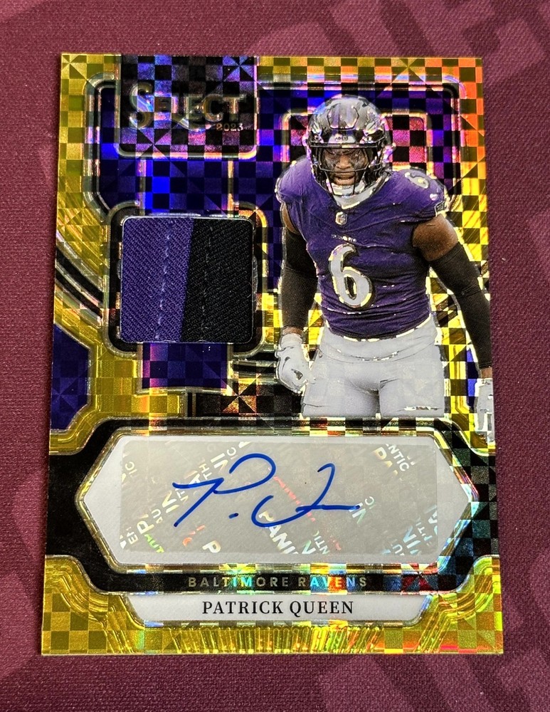 ‼️2023 Panini Select Patrick Queen Auto Patch #02/10 Baltimore Ravens 