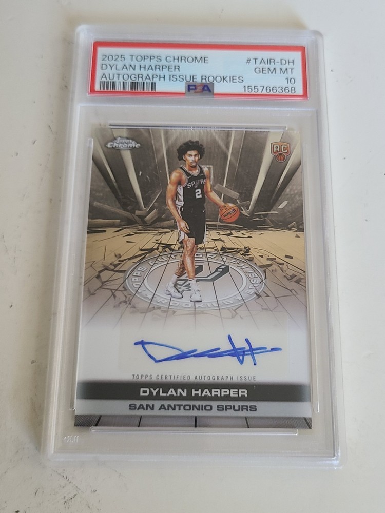 2025-26 Topps Chrome Autograph Issue Rookies Dylan Harper #TAIR-DH PSA 10 GEM MT
