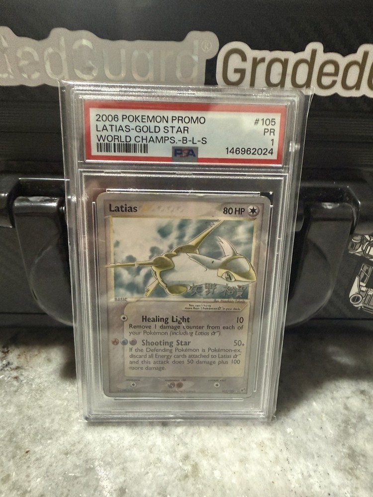 2006 POKEMON WORLD CHAMPIONSHIPS PROMO B-L-S #105 LATIAS-GOLD STAR PSA 1