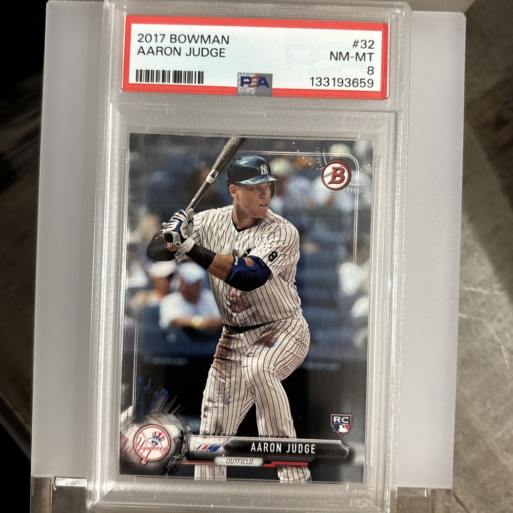 2017 BOWMAN #32 AARON JUDGE Rookie  PSA 8 Yankees Nm Mt