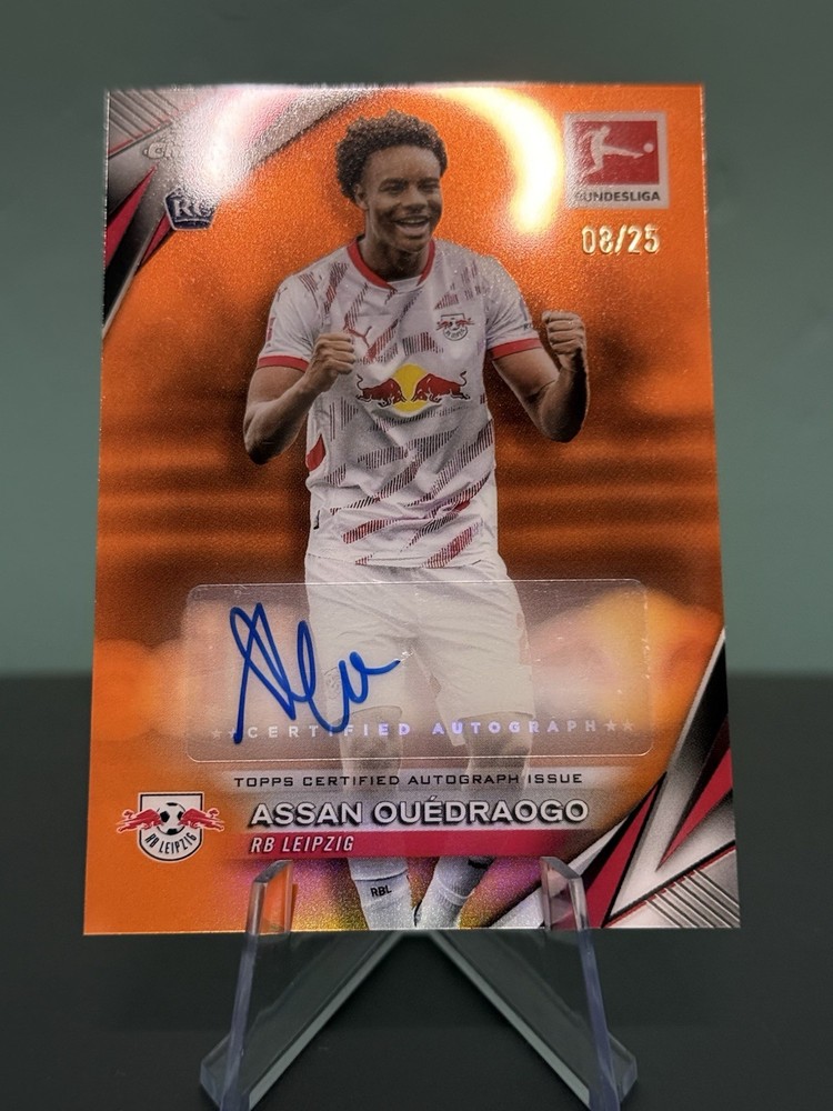 2024-25 Topps Chrome Bundesliga Assan Ouedraogo Auto RC Orange Refractor #/25