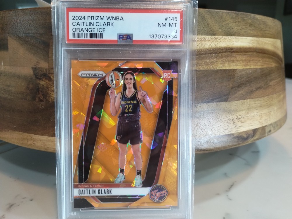 2024 Prizm Caitlin Clark (rookie) Orange ice #145 PSA 8