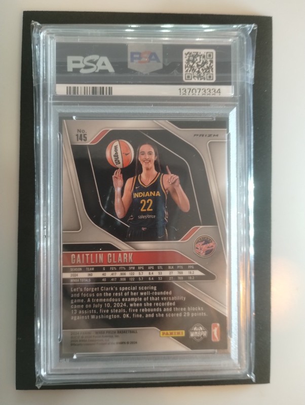 2024 Prizm Caitlin Clark (rookie) Orange ice #145 PSA 8 view 2