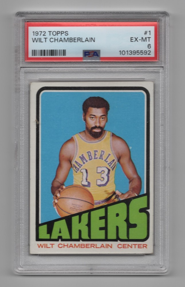 1972 Topps Wilt Chamberlain #1 PSA 6 EX-MT Los Angeles Lakers Basketball 