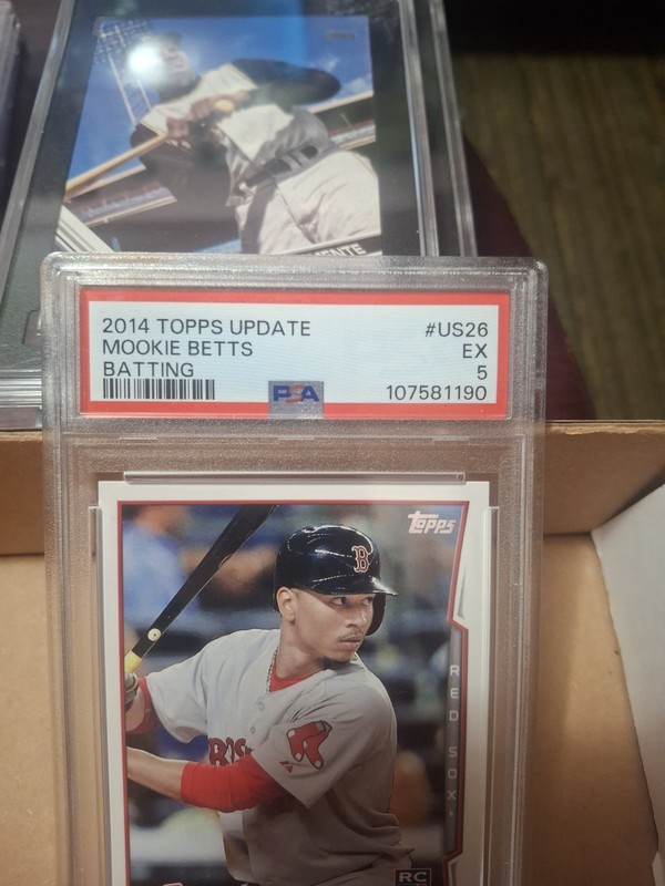 2014 MOOKIE BETTS TOPPS UPDATE BASEBALL ROOKIE CARD RC #US-26 PSA 5 RED SOX view 2