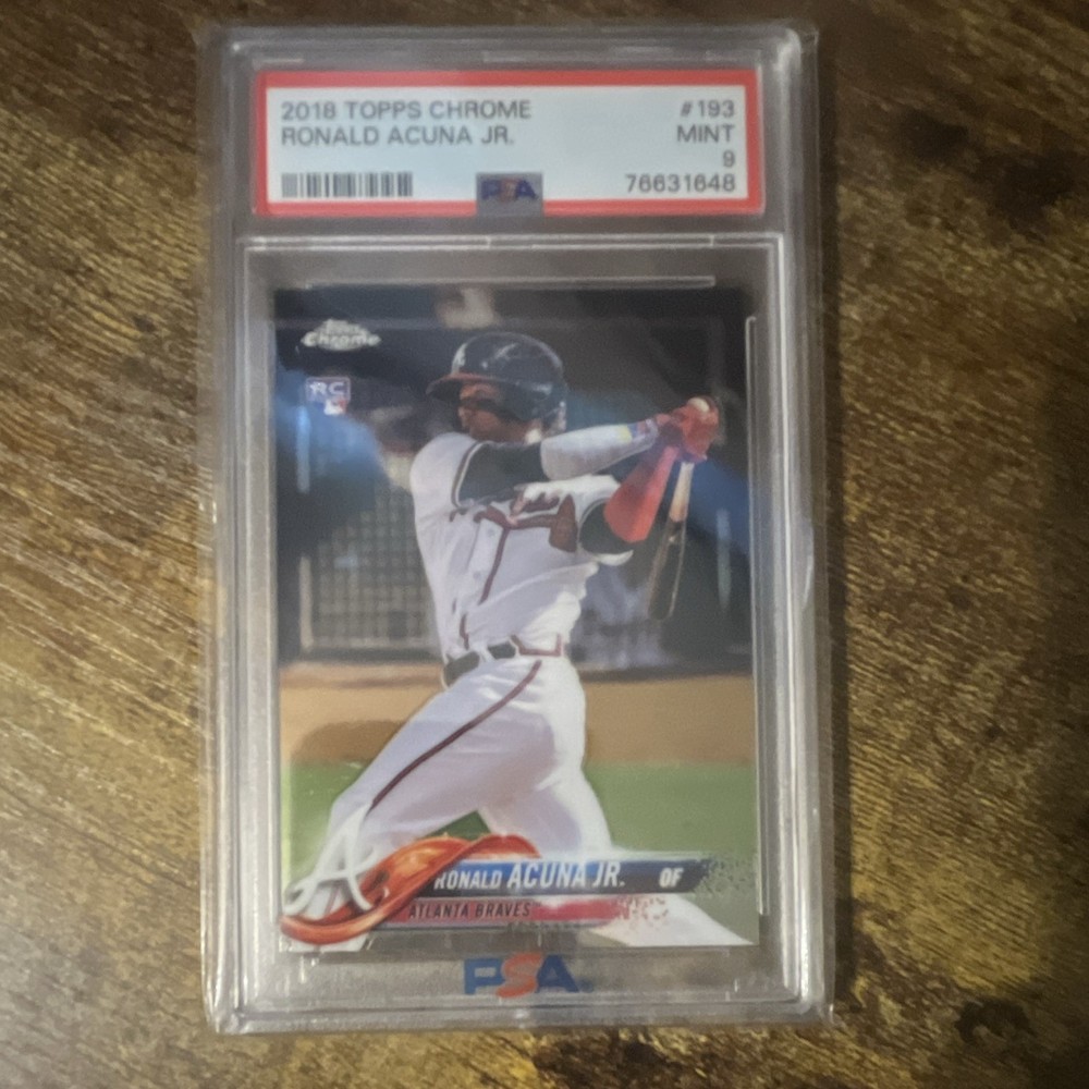 2018 Topps Chrome Ronald Acuna Jr. #193 (RC) Base Set Atlanta Braves PSA 9